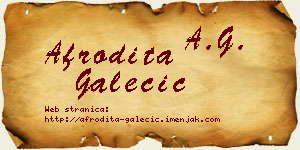 Afrodita Galečić vizit kartica